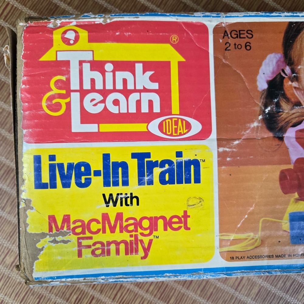 VINTAGE 1975 IDEAL THINK & LEARN LIVE-IN TRAIN w/MacMAGNET MAGNETIC FAMILY w/Box - Picture 13 of 16